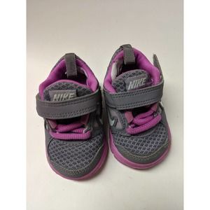 Nike Free Run 3 Childrens Toddler Girl Gray Purple Sz 2